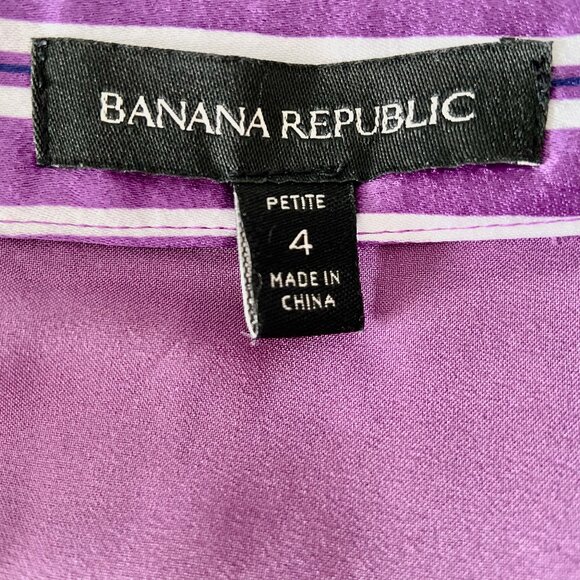 BANANA REPUBLIC Purple Striped Asymmetrical Skirt - Size 4P - Picture 4 of 4